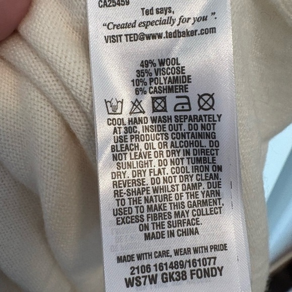 Ted Baker Elegant Cream Sweater NWOT - Picture 5 of 5